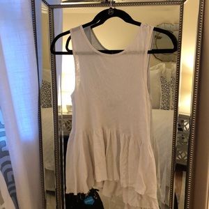 Free People white scoop neck tank w flowy bottom